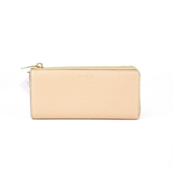 NWT Coach Saffiano Leather Slim Wallet in Tan - Picture 2 of 7